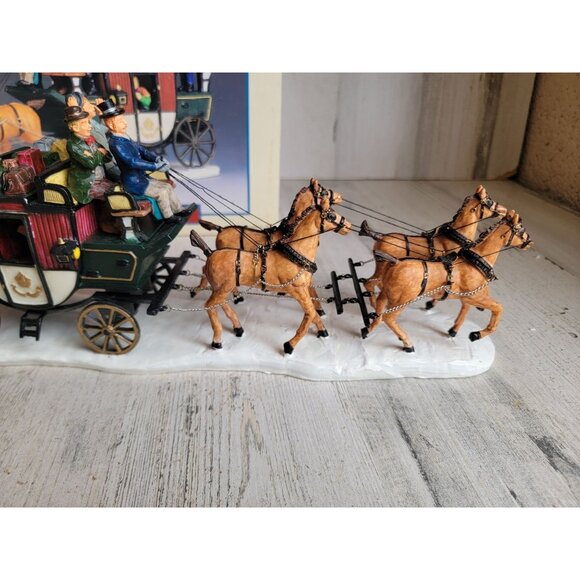 Lemax stagecoach horse village accessory Xmas couple vintage - Picture 6 of 9